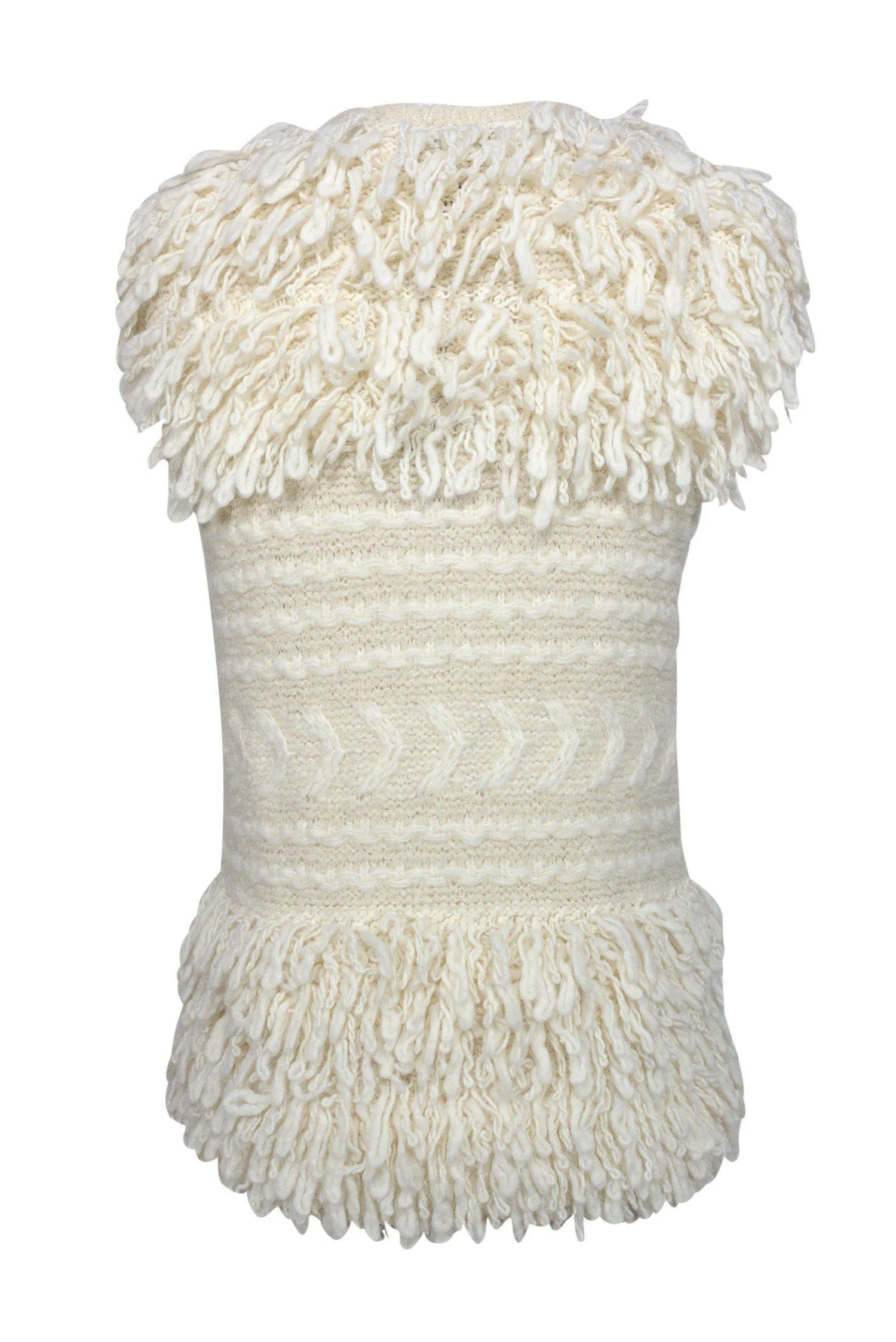 BCBG Max Azria - Cream Wool Blend Knit Vest Sz S