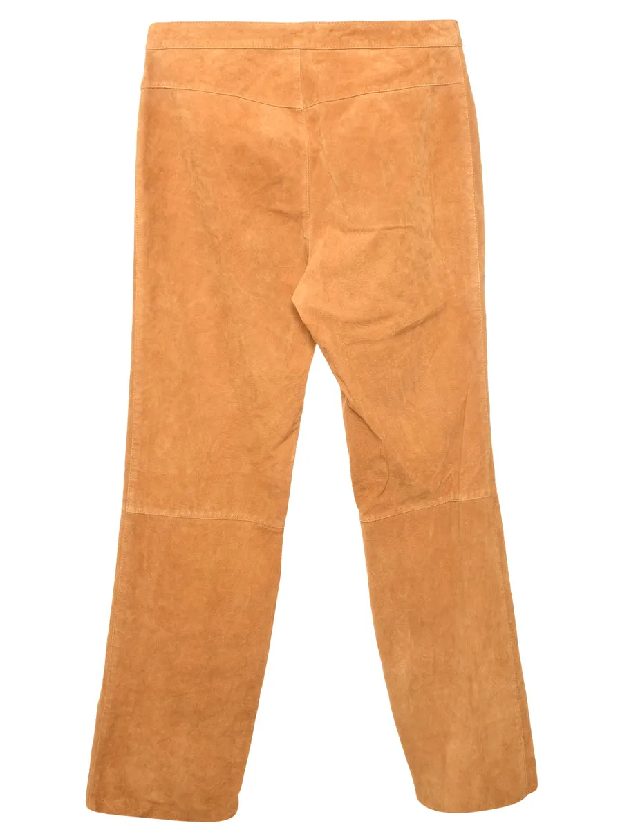 Brown Suede Trousers - W32 L32