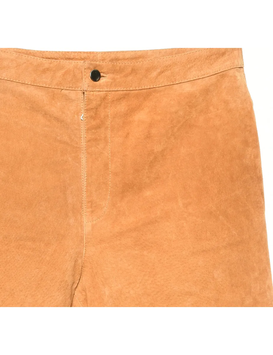 Brown Suede Trousers - W32 L32