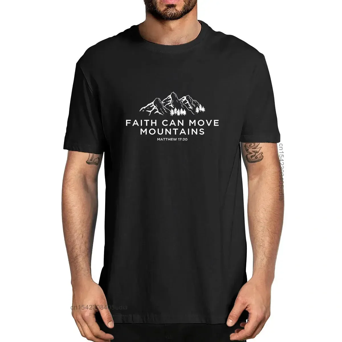 Faith Can Move Mountains - Matthew 17:20 Christian T-shirt