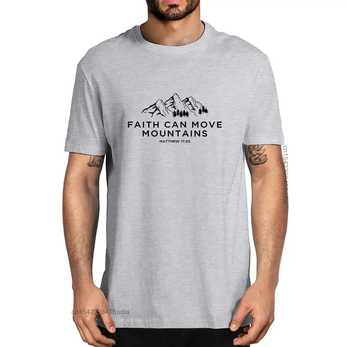 Faith Can Move Mountains - Matthew 17:20 Christian T-shirt