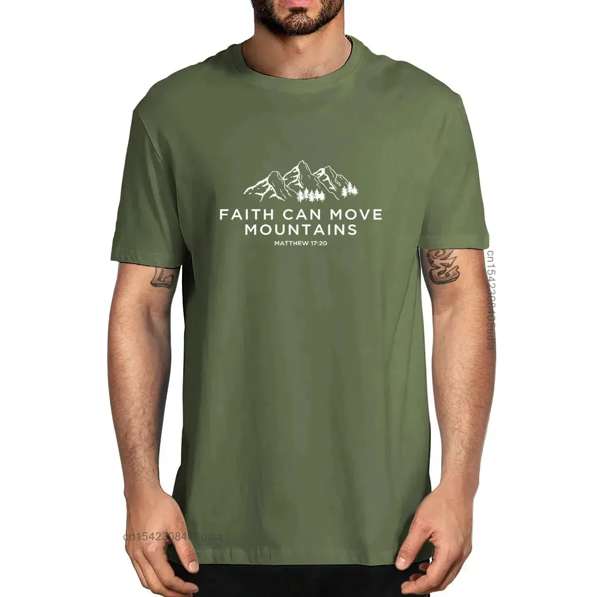 Faith Can Move Mountains - Matthew 17:20 Christian T-shirt