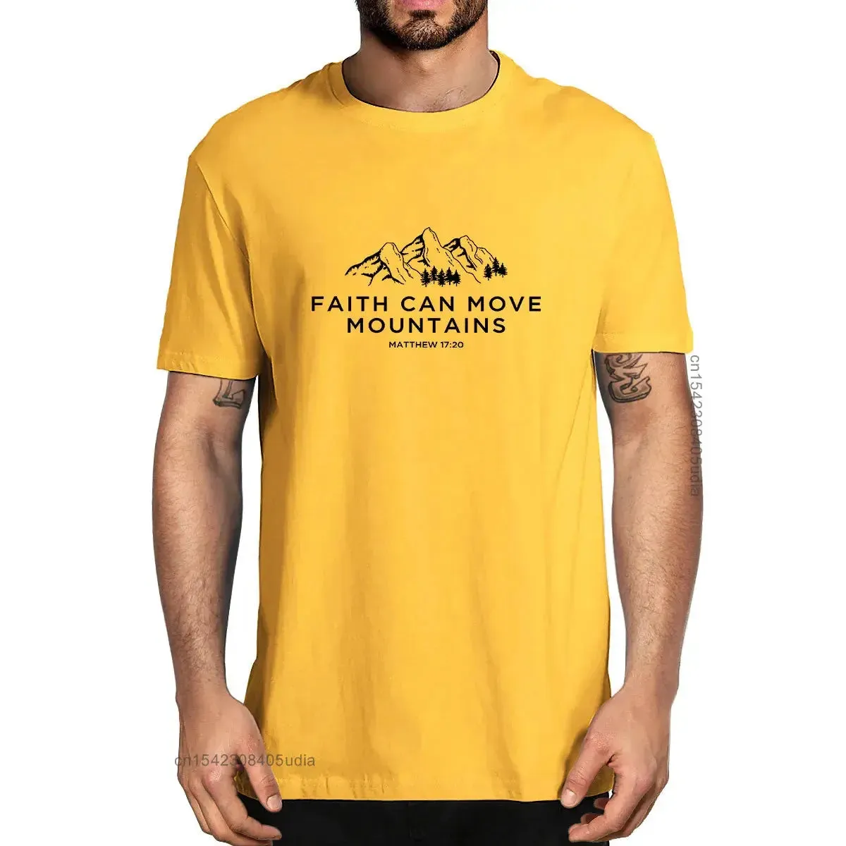 Faith Can Move Mountains - Matthew 17:20 Christian T-shirt