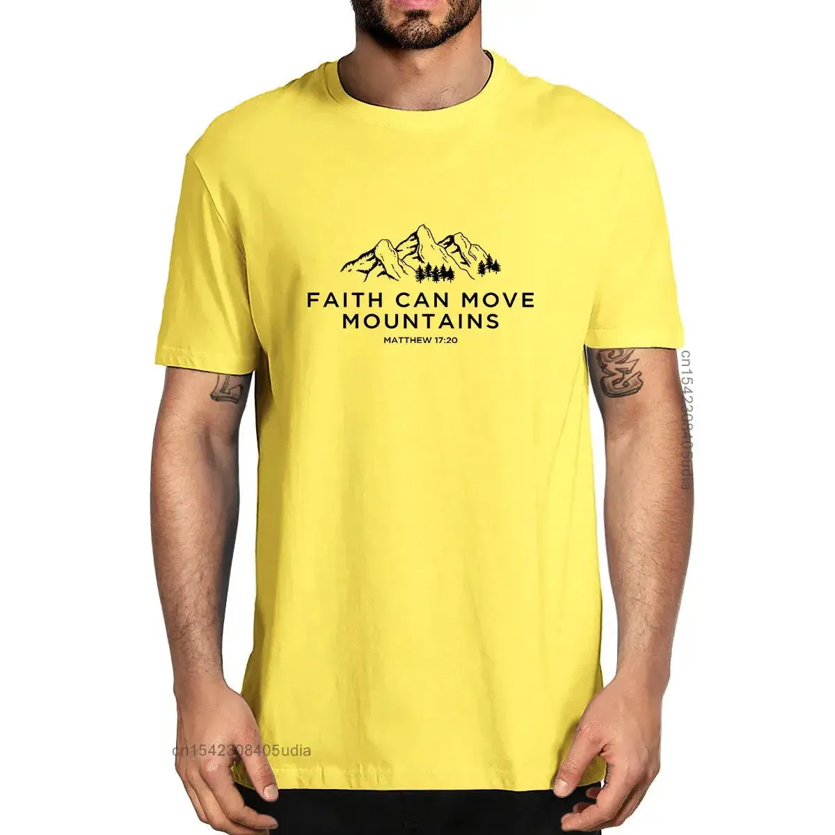 Faith Can Move Mountains - Matthew 17:20 Christian T-shirt