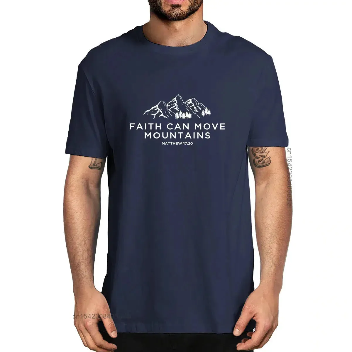 Faith Can Move Mountains - Matthew 17:20 Christian T-shirt