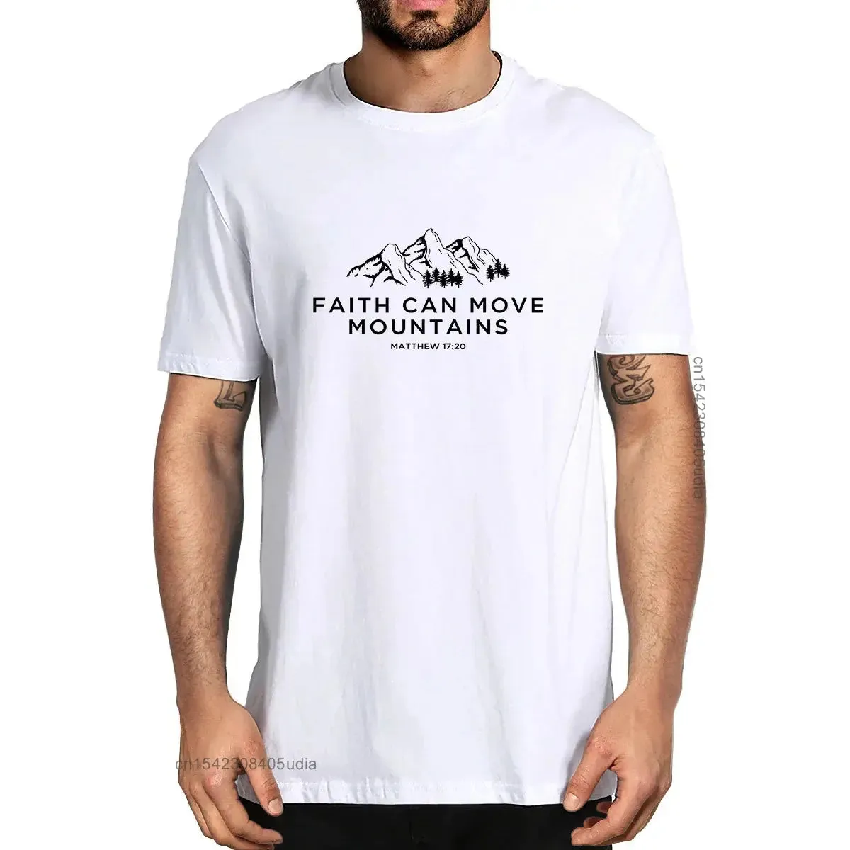 Faith Can Move Mountains - Matthew 17:20 Christian T-shirt