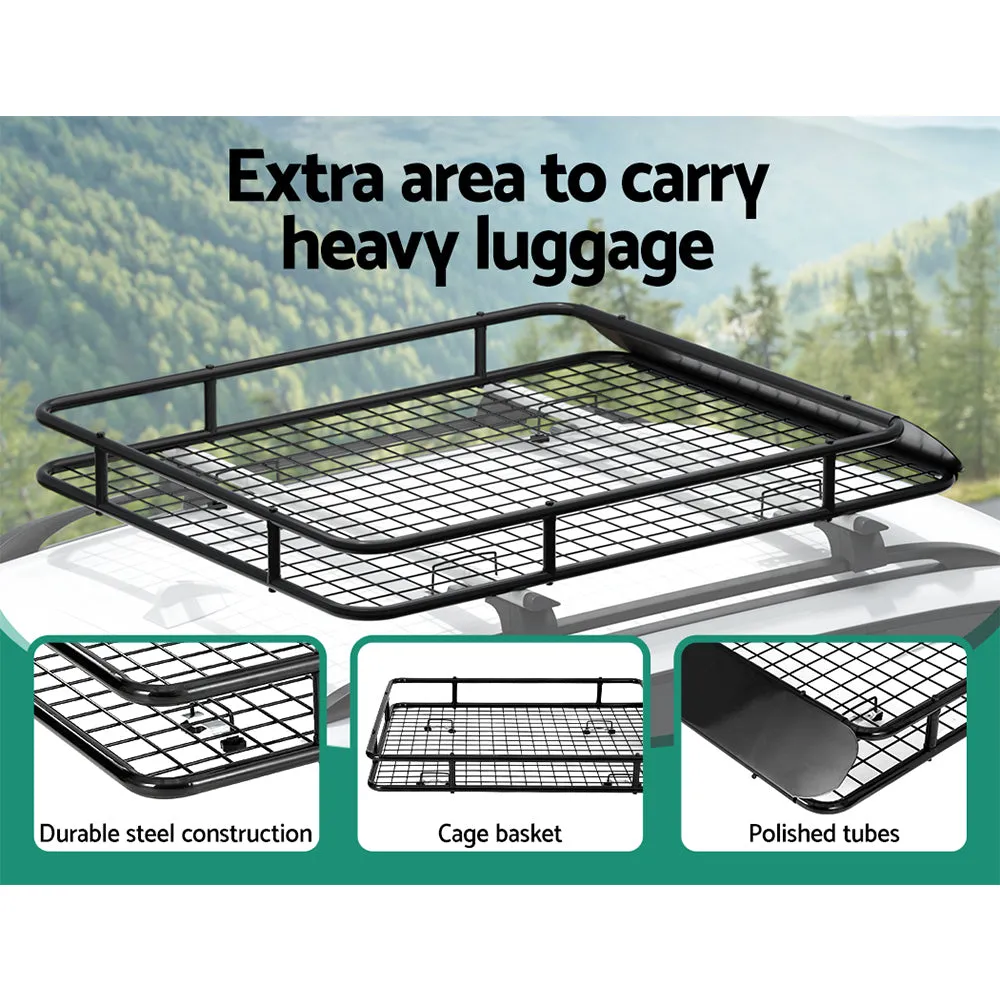 Heavy-Duty Car Roof Rack Basket 123cm 80kg Capacity - Giantz