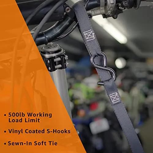 KEEPER 14' Combat Ratchet Tie Down Straps, 2 Pack - Heavy Duty Tie Downs for Cargo with Extreme Webbing - 500 lb. Working Load Limit, Black (85454)
