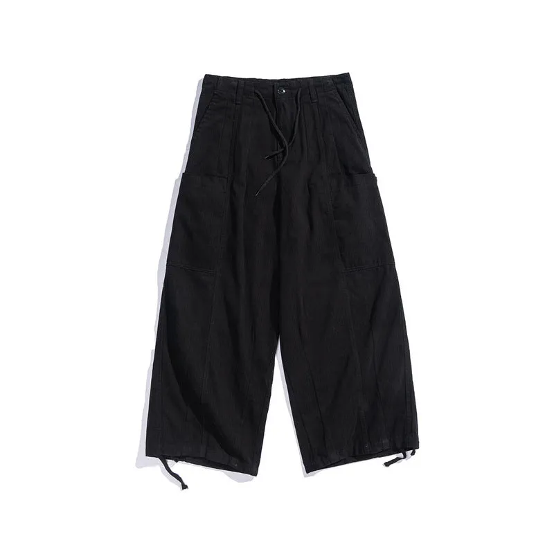 Man Fall Outfits Cargo Pants High Street Retro Straight Cargo Pants Loose Pants Draping Effect Lantern Trousers