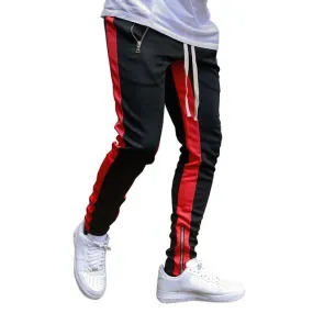 Men's Black & Red Joggers Sweatpants