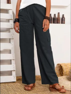 Mia || Cotton And Linen Cargo Pants