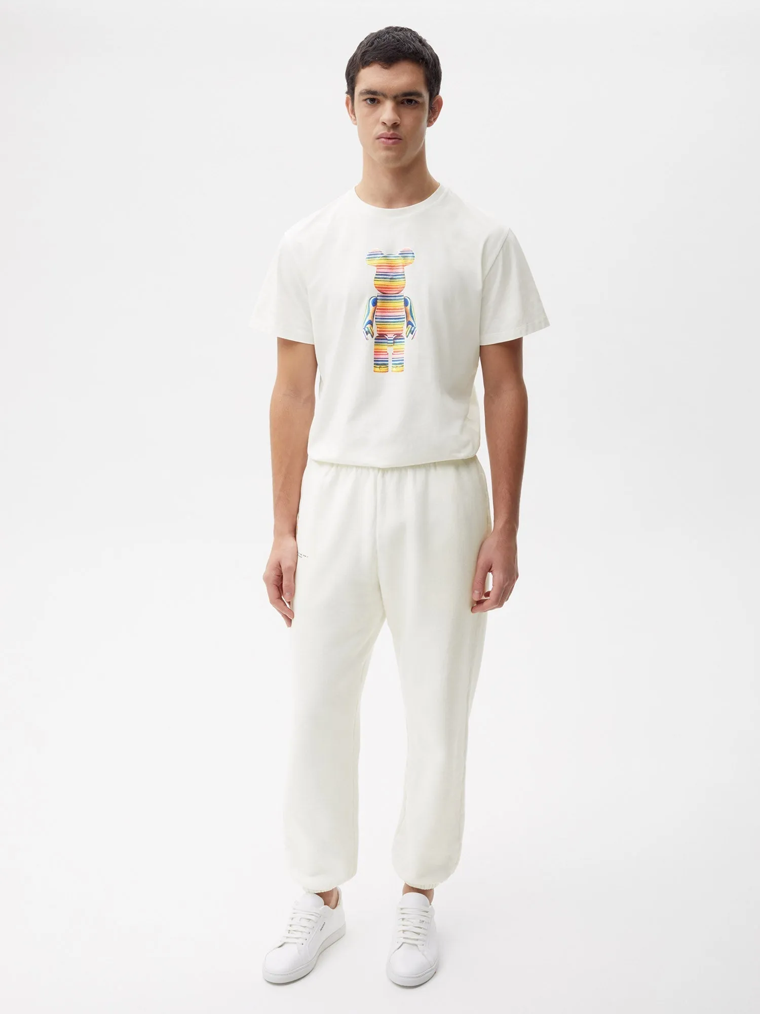 Pangaia x Haroshi BE@RBRICK™ Recycled Cotton Track Pants—off-white