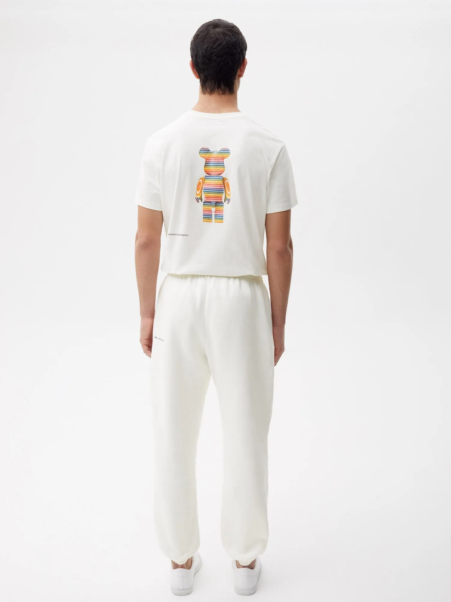 Pangaia x Haroshi BE@RBRICK™ Recycled Cotton Track Pants—off-white
