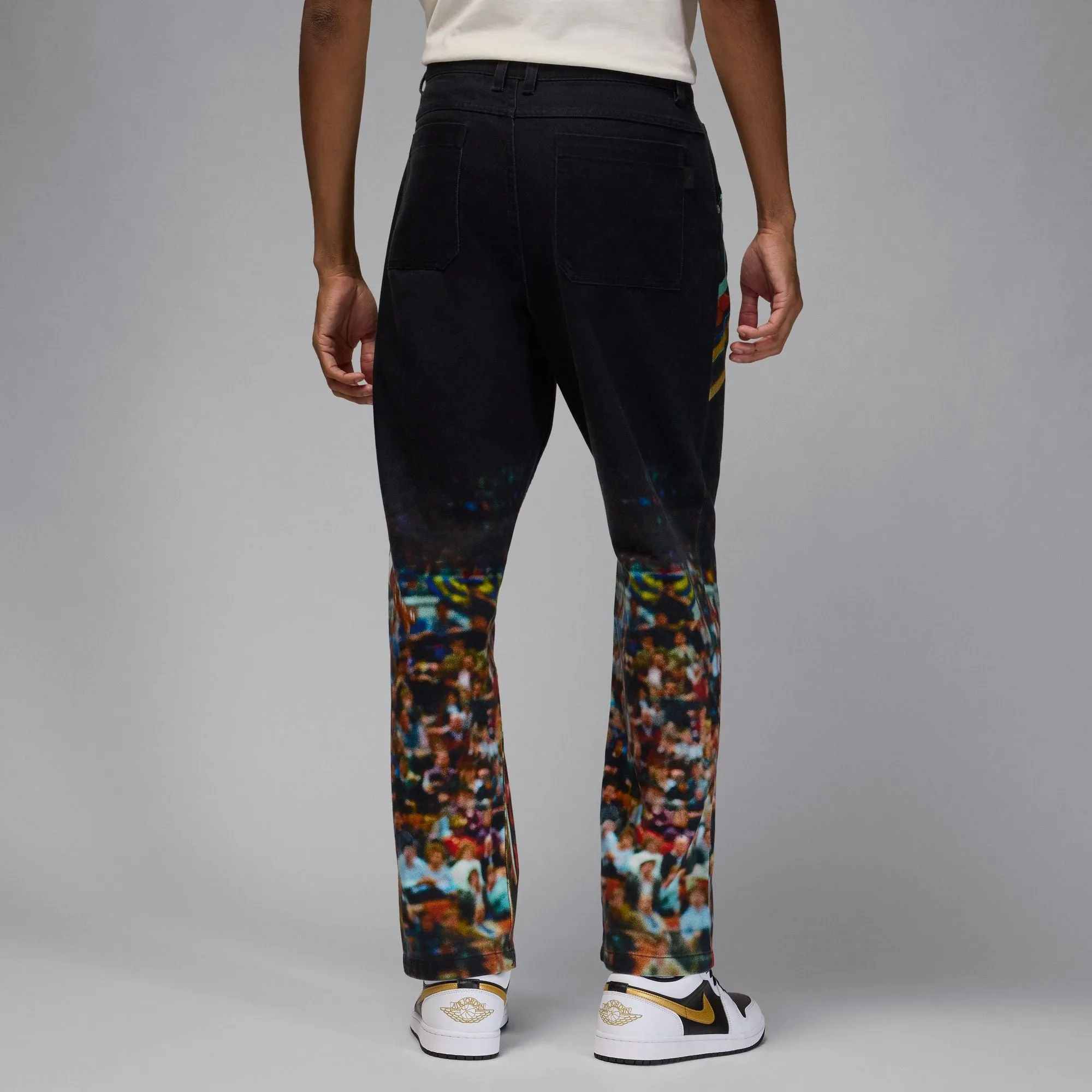 PRINTED TWILL PANTS "BLACK"