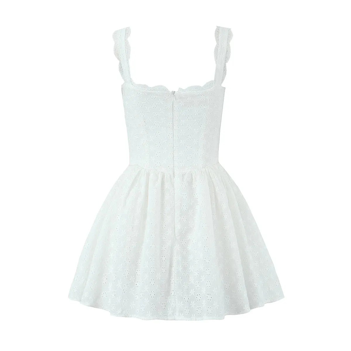 Trend4us Women's Elegant Lace Sweetheart Spaghetti Strap Mini Dress