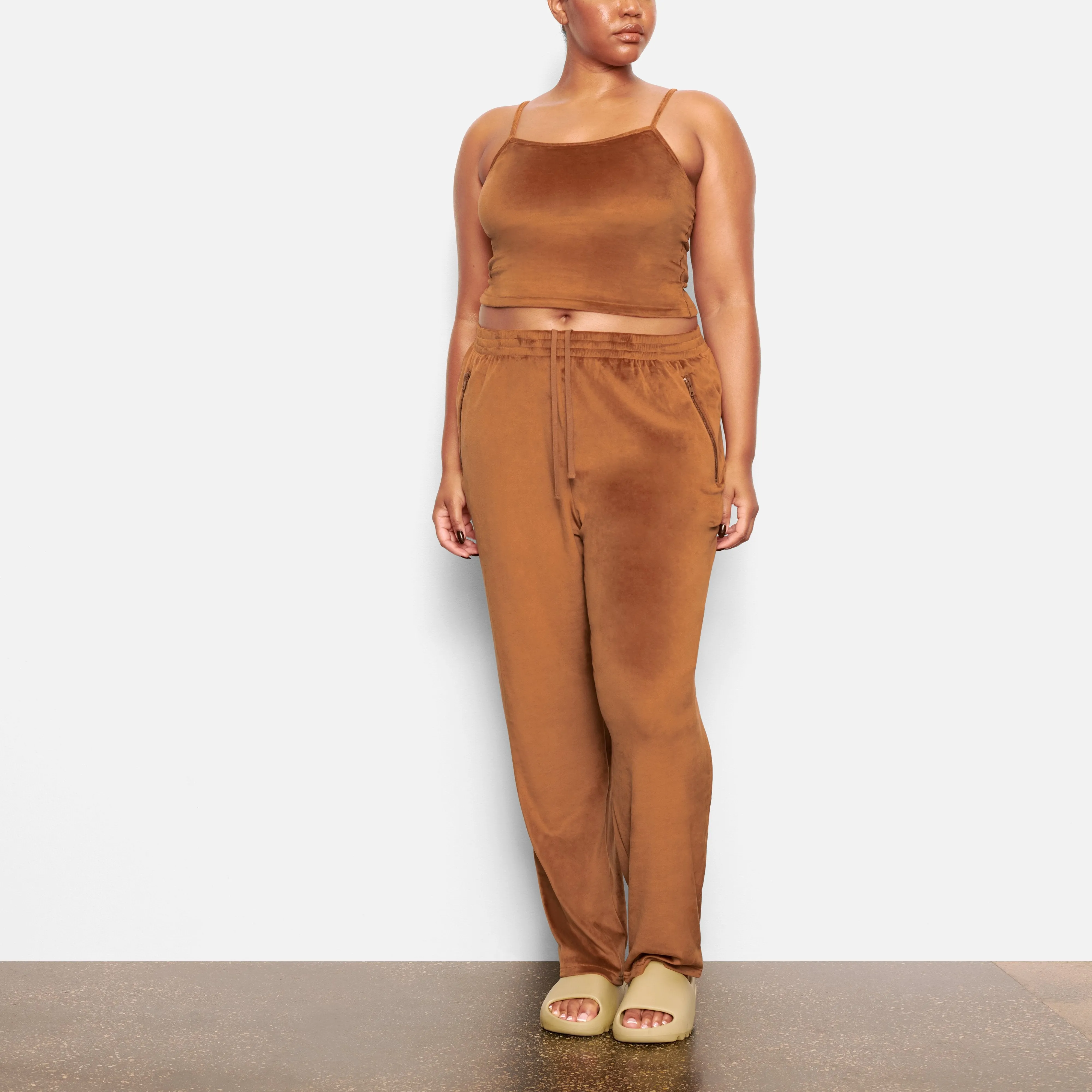 VELOUR TRACK PANT | COPPER