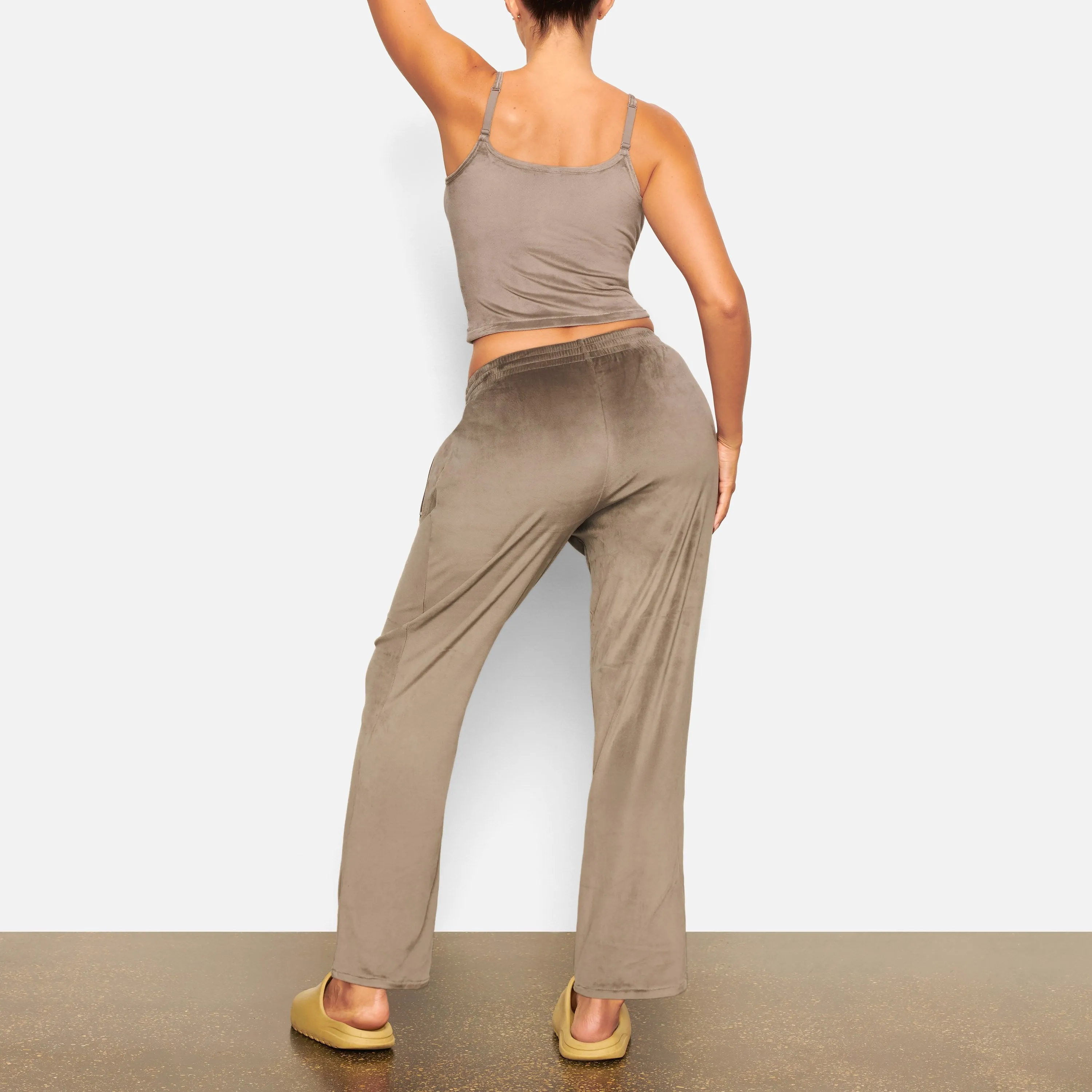 VELOUR TRACK PANT | GUNMETAL